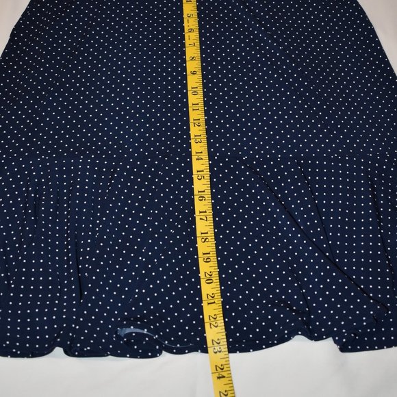 Navy  & White Polka Dot Skirt - Picture 3 of 4